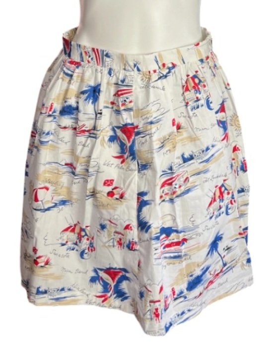 Brooks Brothers Dresses & Skirts - Brooks Brothers Cream Skater Skirt with Red & Blue Nautical Print